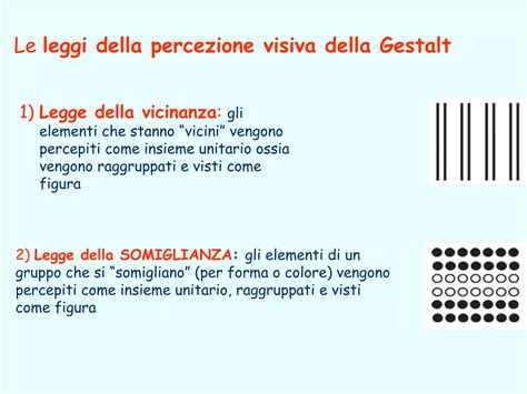 Illustrazione delle leggi della Gestalt nella percezione visiva