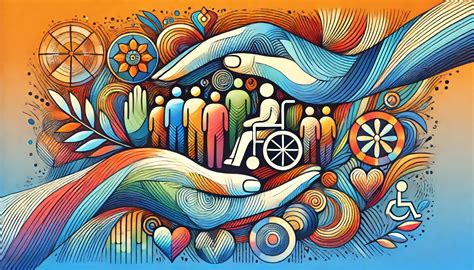 Illustrazione che rappresenta l'integrazione sociale di persone con autismo