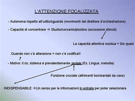 Diagramma che illustra il concetto di attenzione focalizzata e spostamento attentivo