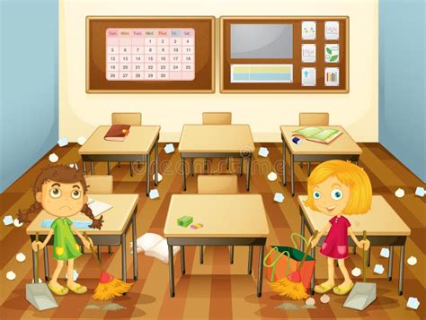 studenti che puliscono un'aula