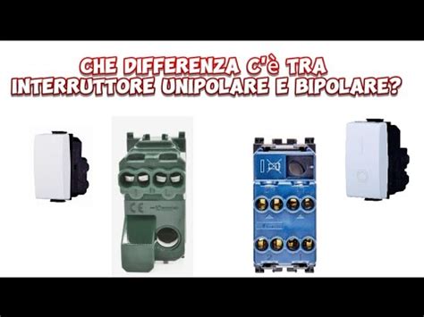 Schema comparativo tra interruttore unipolare, bipolare e differenziale