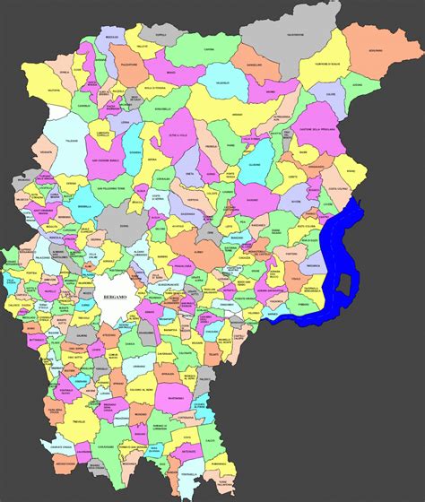 mappa della provincia di Bergamo con evidenziate le sedi
