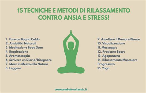 Infografica sulle tecniche di rilassamento per l'ansia.