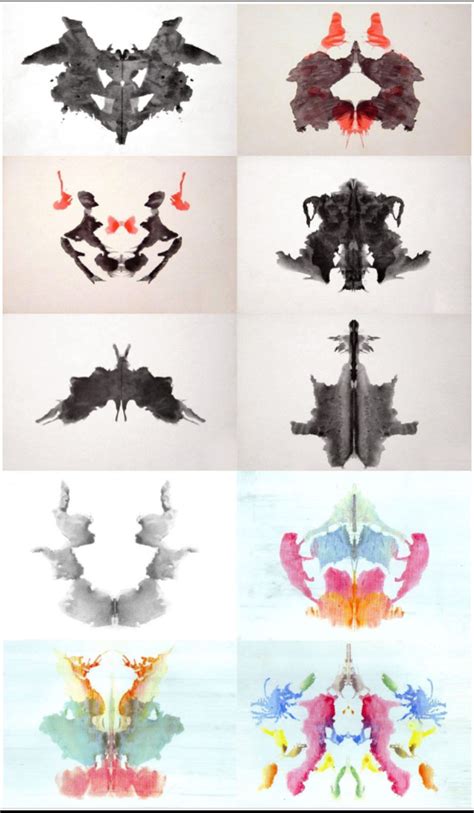 Immagine che mostra esempi di stimoli utilizzati nei test proiettivi (es. macchie di inchiostro del Rorschach)
