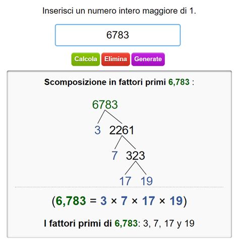 Diagramma che illustra la scomposizione in fattori primi e il calcolo dell'mcm