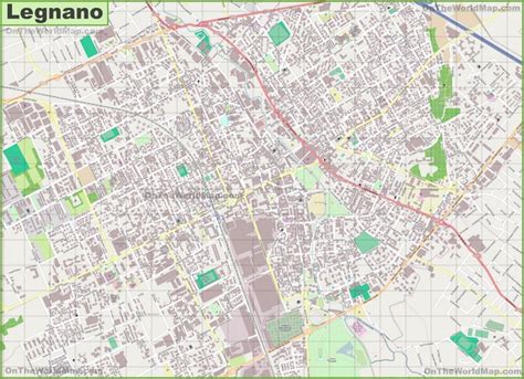 Mappa dell'area di Legnano con evidenziate le strutture sanitarie