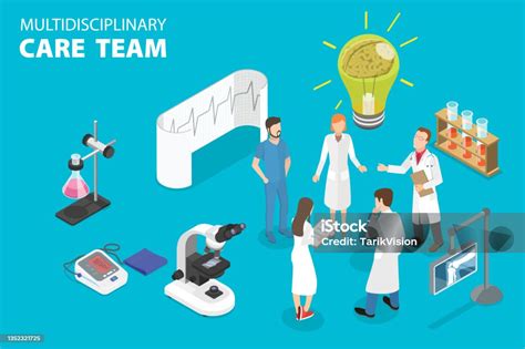 Illustrazione di un team multidisciplinare che collabora per il benessere di un bambino