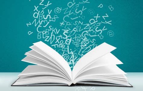 un libro aperto con simboli di apprendimento