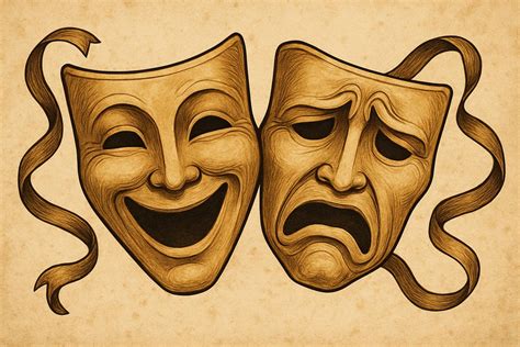 Illustrazione di una maschera teatrale, simbolo della dualità e della facciata che spesso nasconde il vero volto del narcisista.