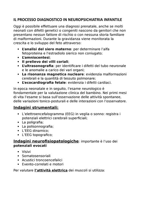 Diagramma del processo diagnostico in neuropsichiatria infantile