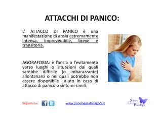 Mappa concettuale che collega agorafobia, attacchi di panico e evitamento