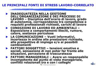 Illustrazione che mostra le tre principali fonti di stress: lavoro, relazioni e finanze.