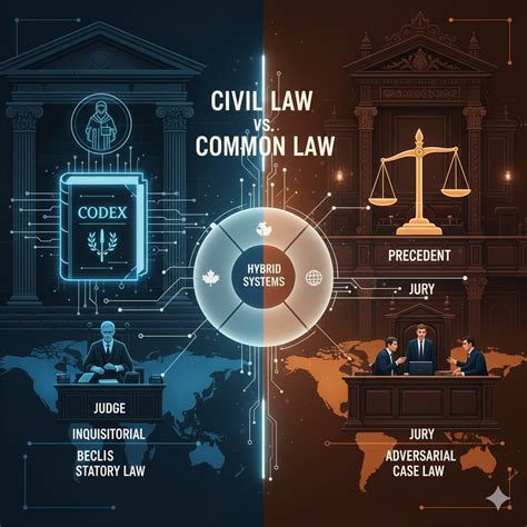 Diagramma che illustra le differenze tra Civil Law e Common Law nell'approccio alla malattia mentale e responsabilità penale