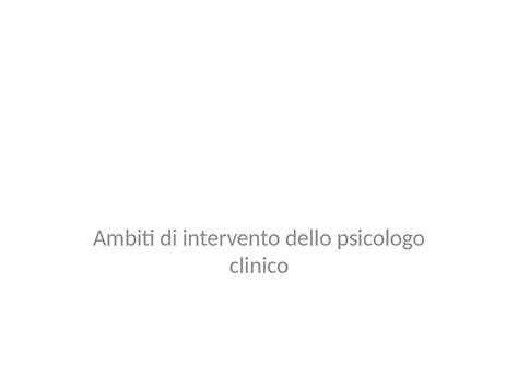 Ambiti di intervento dello psicologo