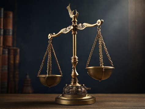 Bilancia della giustizia con un taccuino e una penna