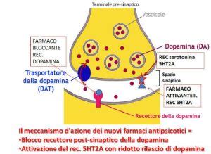 Schema del meccanismo d'azione degli antipsicotici atipici