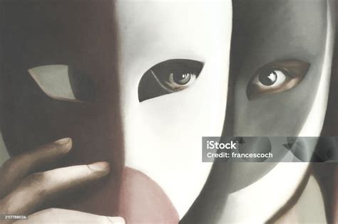 Illustrazione di un volto con maschere teatrali che simboleggia la personalità istrionica