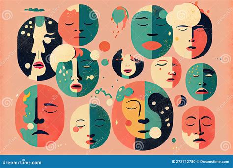 Illustrazione che rappresenta diverse emozioni umane
