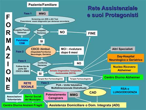 Diagramma che illustra la rete di professionisti coinvolti nell'assistenza a un paziente con demenza