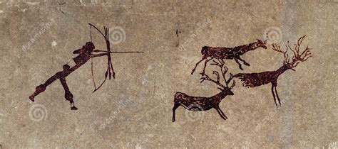 Rappresentazione artistica di un gruppo di cacciatori-raccoglitori preistorici