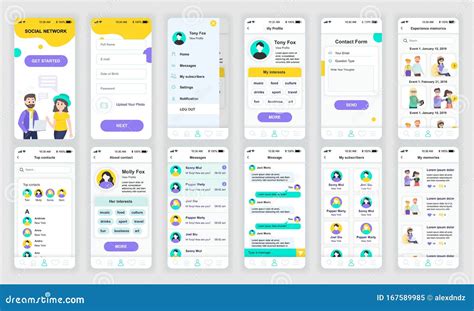 Schermate di social network e app di trading online