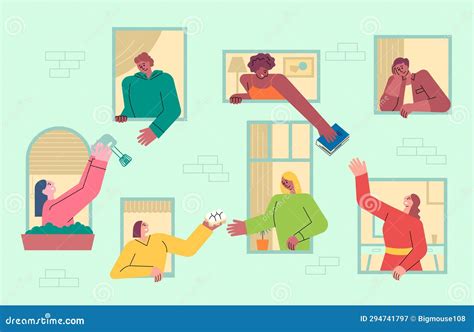 Illustrazione stilizzata di persone che si supportano a vicenda in un ambiente di lavoro