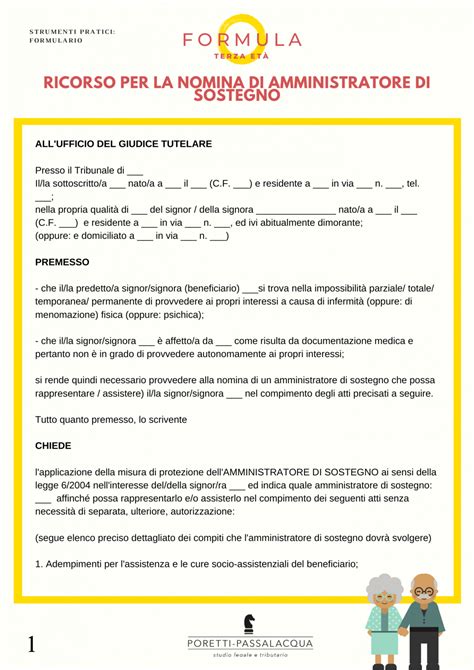 Flusso di processo per la nomina di un Amministratore di Sostegno