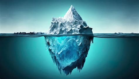 Illustrazione stilizzata di un iceberg che mostra la piccola parte emersa e la vasta massa sommersa