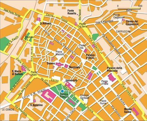 Mappa di Sassari con punti di interesse per la salute mentale