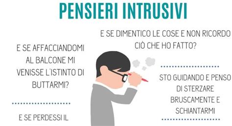 Rappresentazione grafica di pensieri intrusivi che circondano una persona