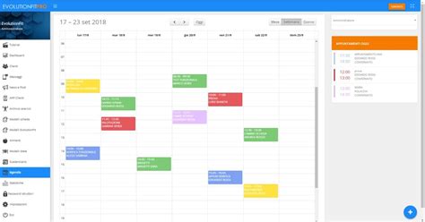 Calendario con appuntamenti terapeutici