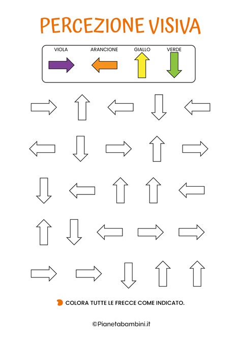 Esempio di esercizio di attenzione visiva per bambini