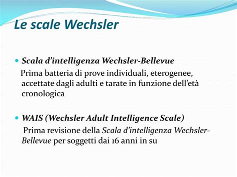 Struttura delle scale Wechsler