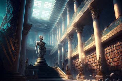 Illustrazione di un'antica biblioteca in un ospedale psichiatrico