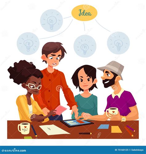 Illustrazione di un gruppo di persone che discutono animatamente attorno a un tavolo con dei libri