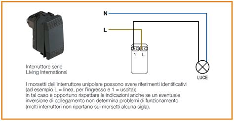 Schema elettrico interruttore unipolare