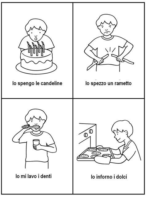 Diagramma che illustra una sequenza di azioni quotidiane, come preparare la colazione
