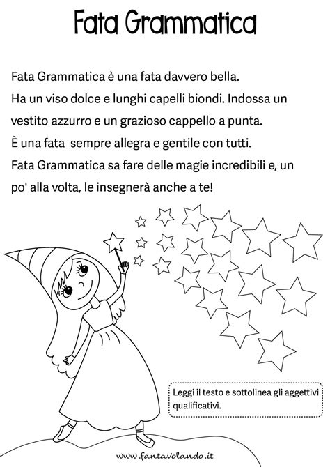 Illustrazione di Fata Grammatica che aiuta uno studente