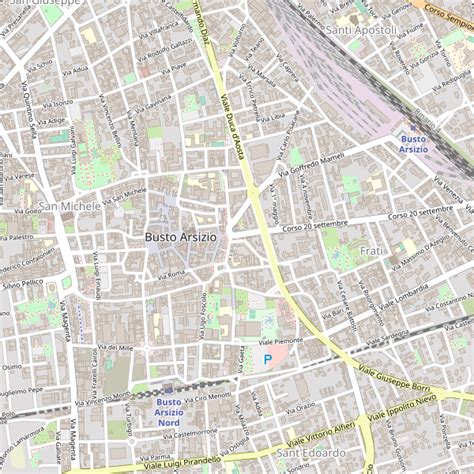 Mappa di Busto Arsizio con evidenziati i principali presidi sanitari