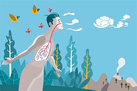 Persona che respira profondamente in mezzo alla natura