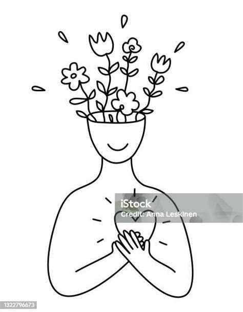 Illustrazione di una persona con pensieri vorticosi intorno alla testa