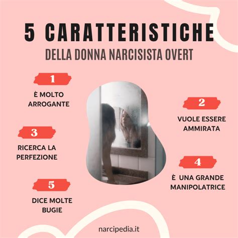 Diagramma che illustra i tratti principali del narcisista