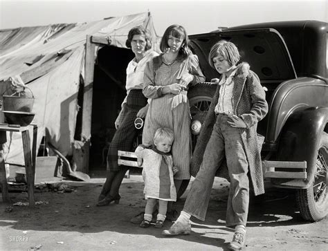 Dust Bowl refugees, a family on the road during the Great Depression