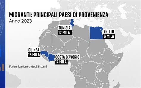 Mappa che illustra i paesi di provenienza dei lavoratori stranieri ammessi in Italia