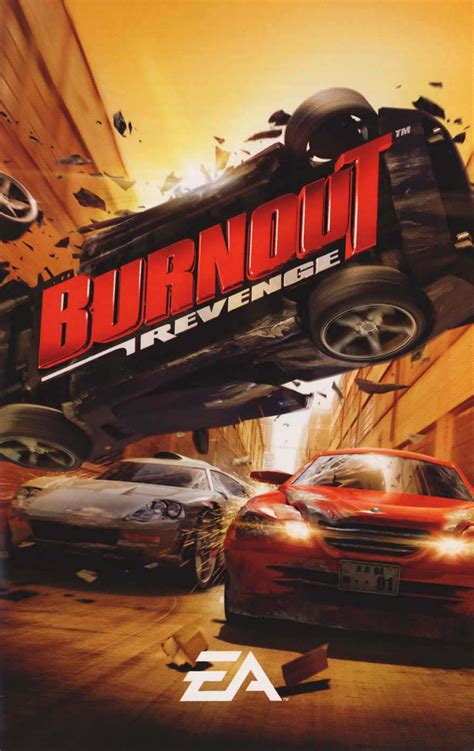Illustrazione di un'auto in fiamme in Burnout Revenge