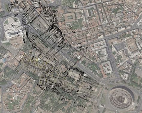 Mappa archeologica digitale con sovrapposizione di dati georeferenziati