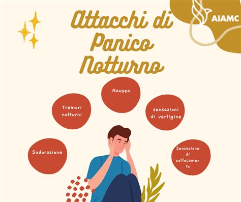 Infografica che illustra le diverse cause degli attacchi di panico notturni, con icone rappresentative per ogni fattore.