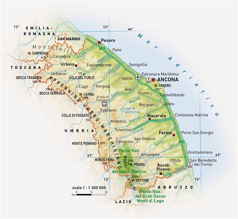 Mappa delle Marche con evidenziate le province dove è presente l'EMDR