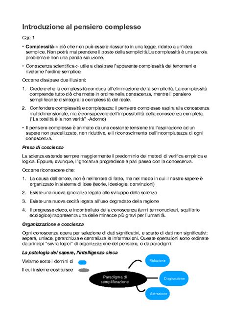 Schema del pensiero complesso di Edgar Morin
