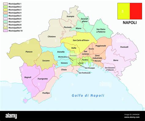 Mappa della provincia di Napoli e Salerno con evidenziate le aree di influenza dei clan